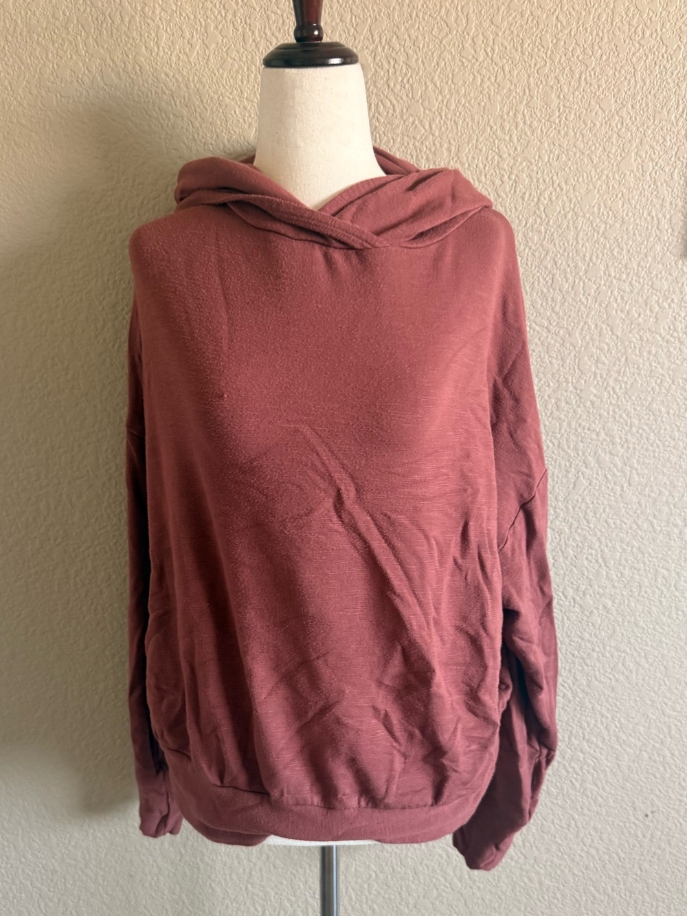 Fabletics Dusty Rose Hooded Crew Sweater